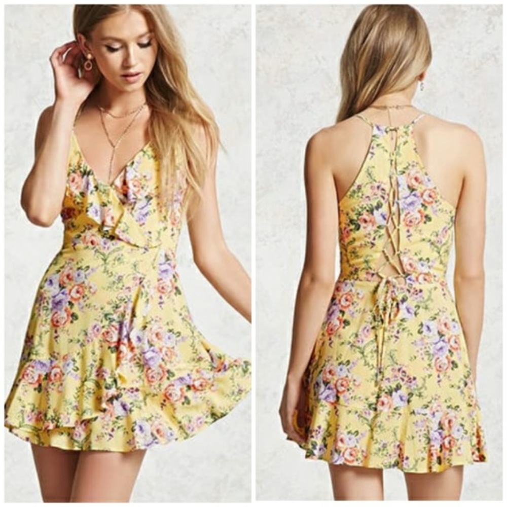 Floral Ruffle Cami Mini Dress